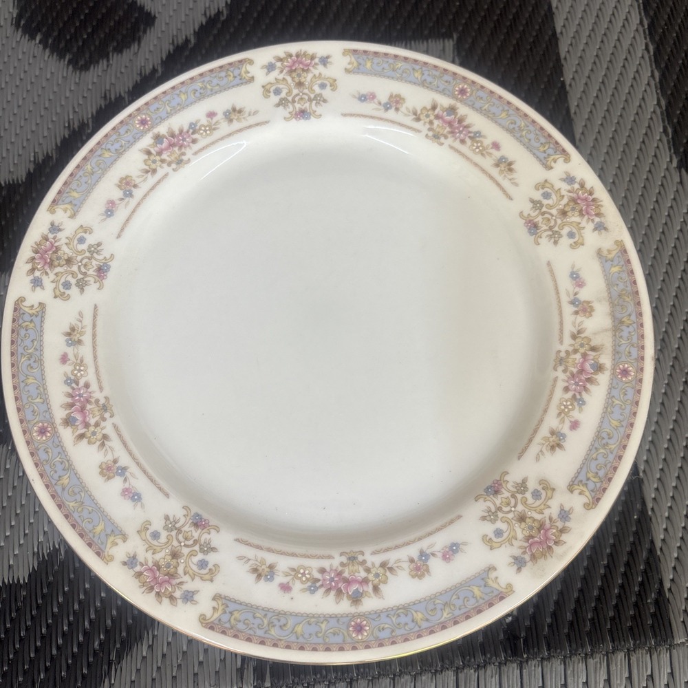 Crescent Fine China Jie Pai Dinner‎ Plate 10 1/2" Vintage 6 PC Set Blue Floral